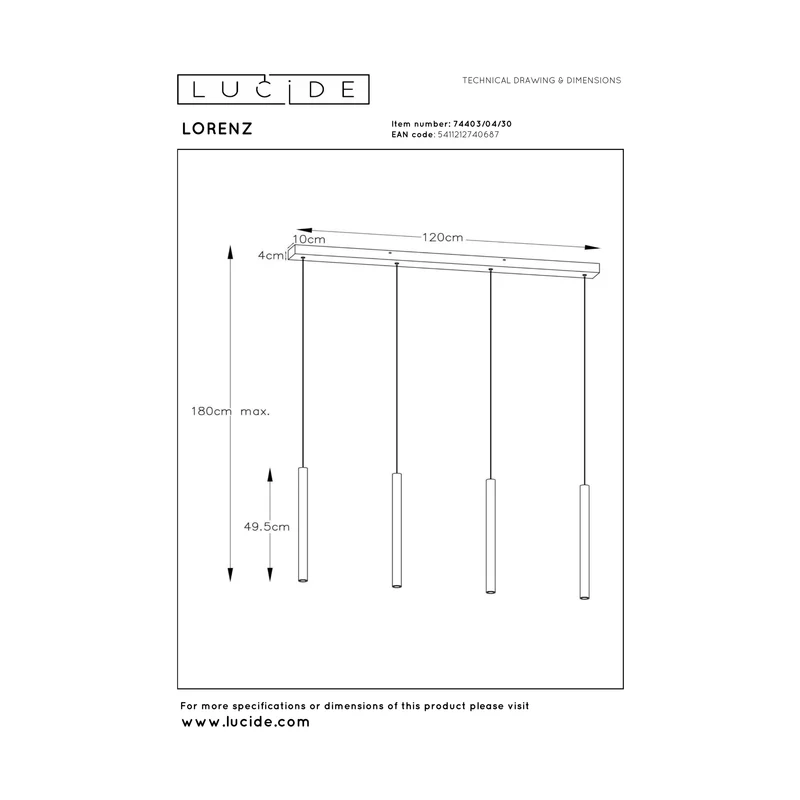 Lucide Lorenz Pendant Light