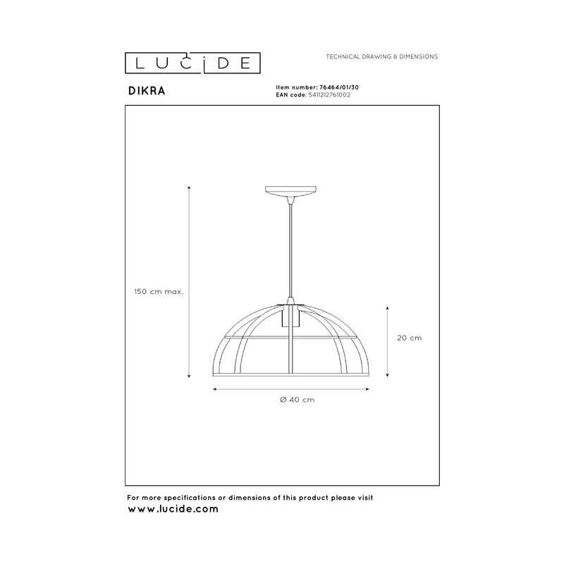 Lucide Dikra Pendant Light