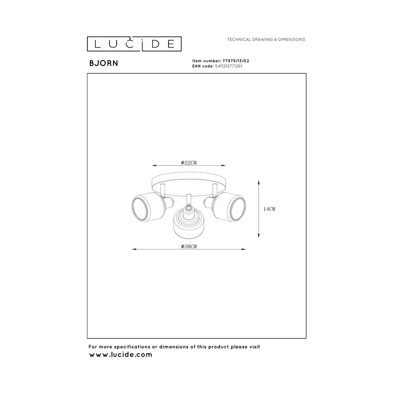 Lucide Bjorn Ceiling Spotlight