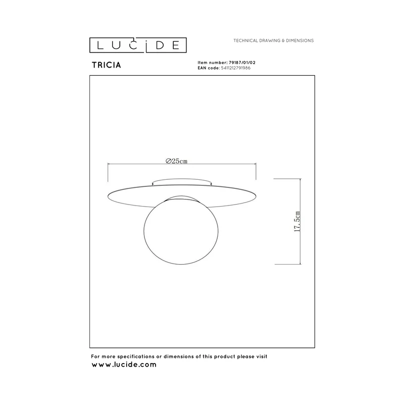 Lucide Tricia Flush Ceiling Light
