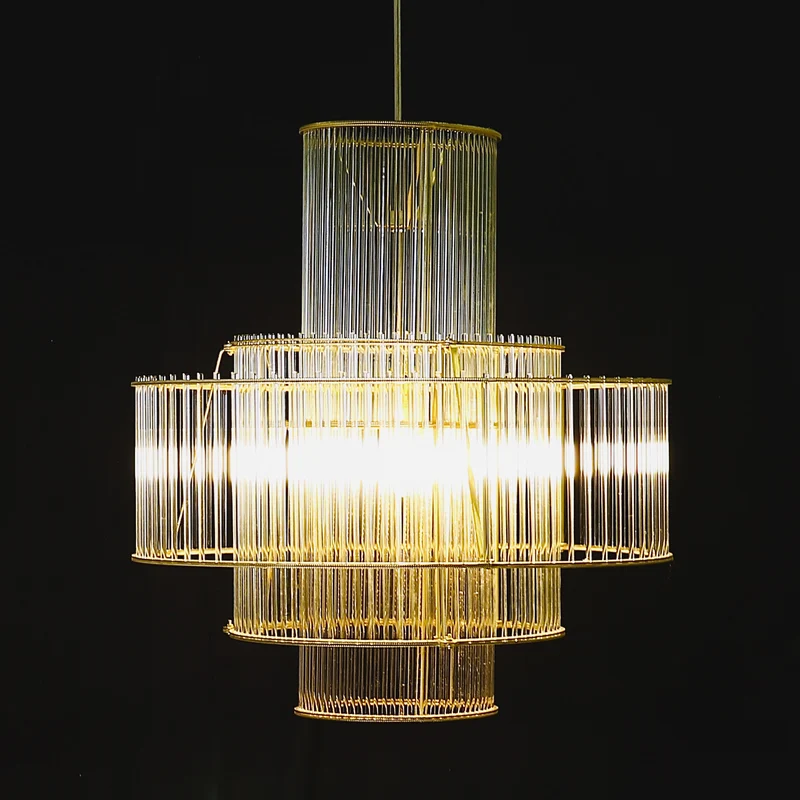 Piet Hein Eek Solid Glass Pipe Chandelier