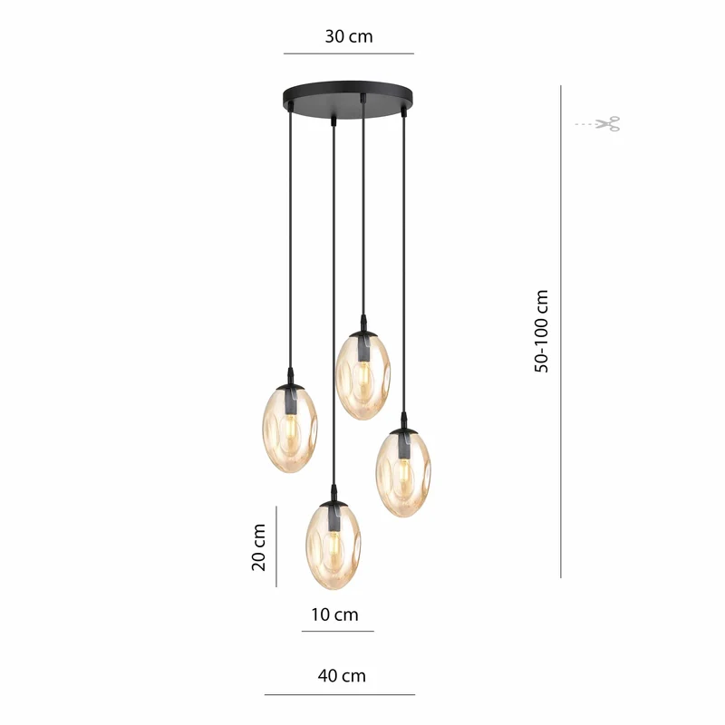 Suspension Boule Verre Colore