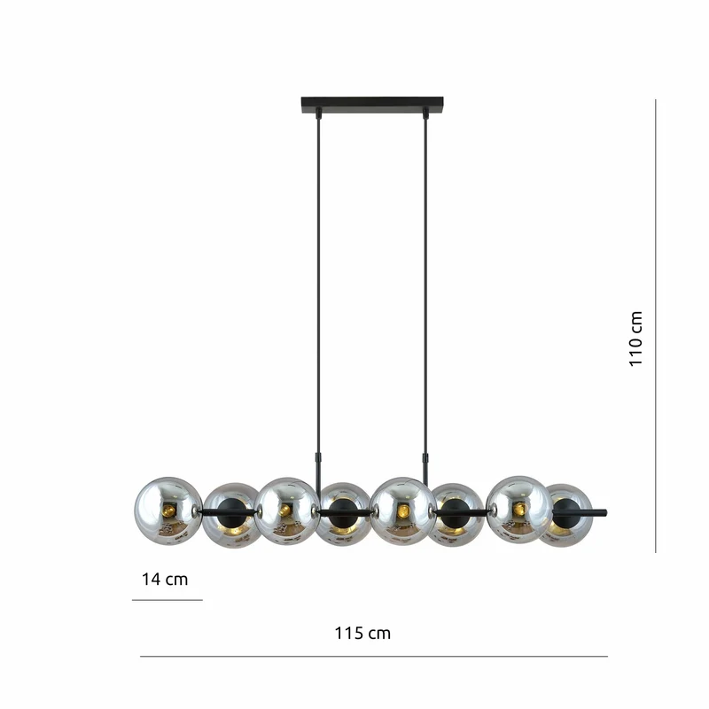 Suspension Boule Verre Grise
