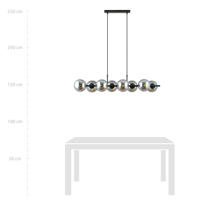 Suspension Boule Verre Grise