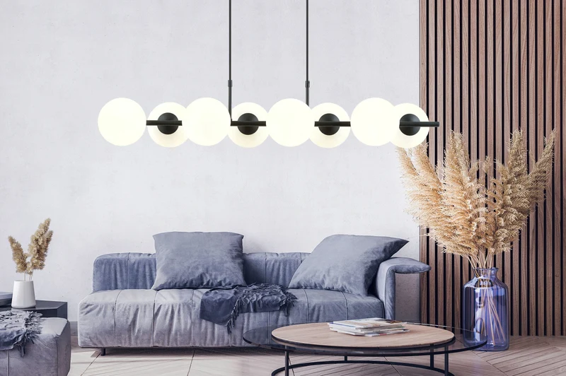 Industrielle Suspension Boule Verre Pour Ilot Cuisine