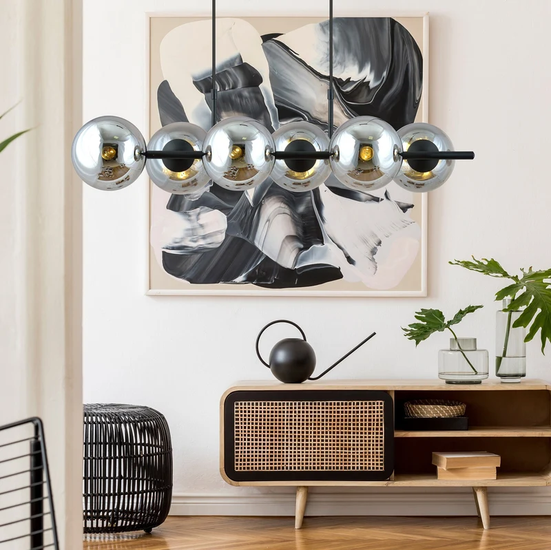 Suspension Boule Verre Chrome