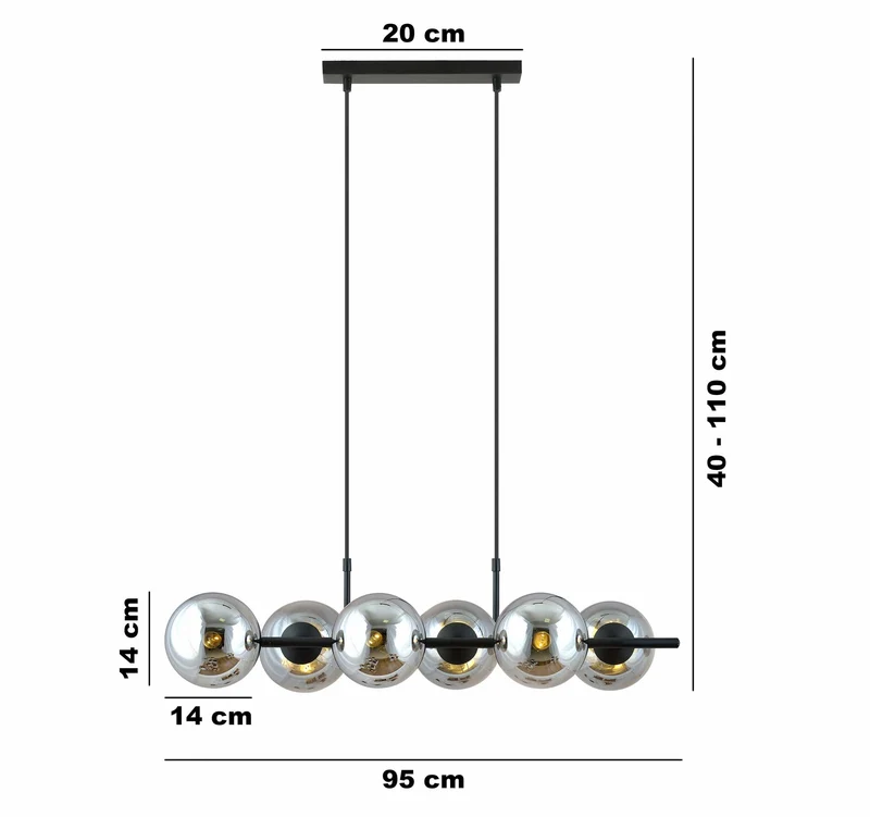 Suspension Boule Verre Chrome