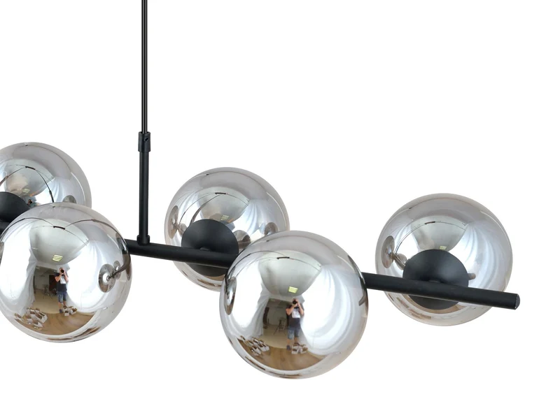 Suspension Boule Verre Chrome