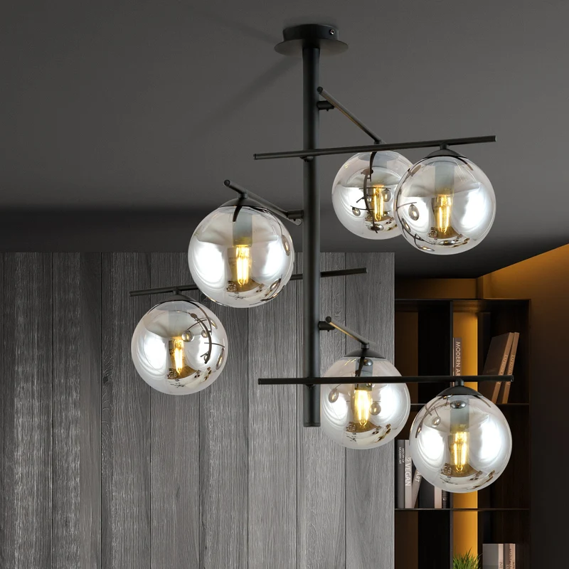 Lustre Verre Et Metal