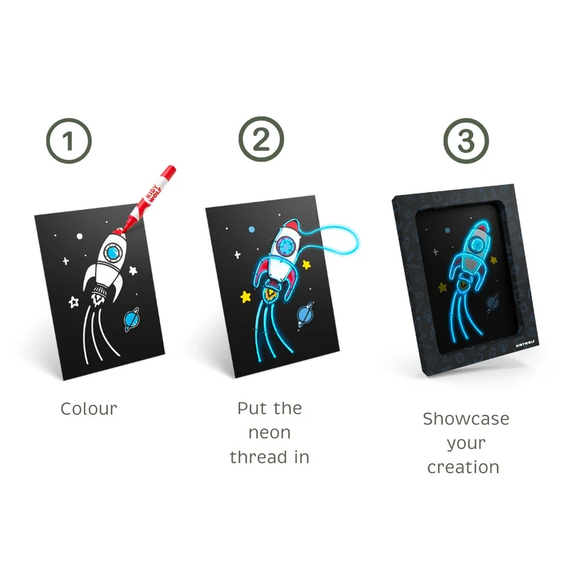 Kidywolf Kidyneon Illuminated Drawing Kit Pack