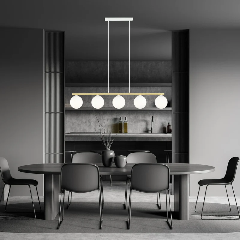 Suspension Boule Verre Opaline