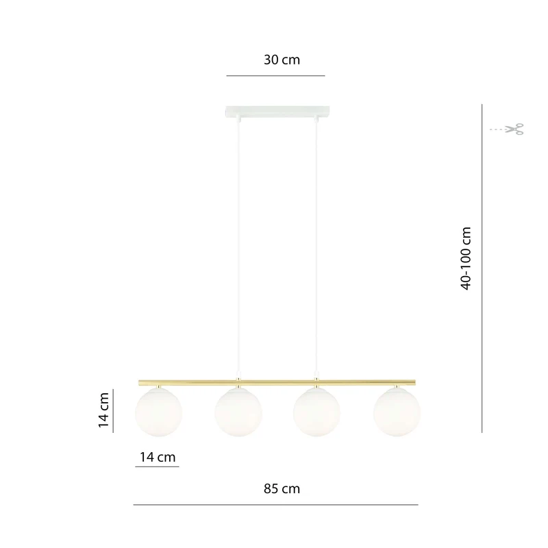 Suspension Blanc Et Or