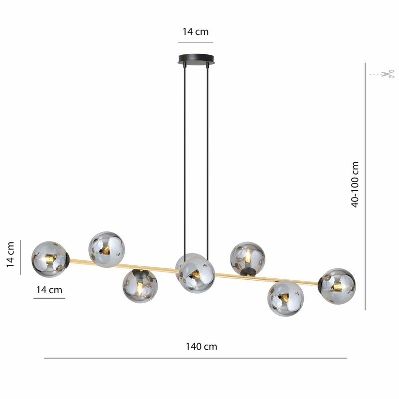 Suspension Boule Verre Et Laiton