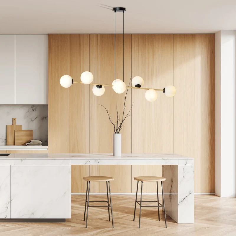 Suspension Boule Verre Laiton