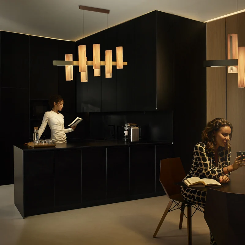 LZF Black Note Keys LED Suspension Lamp