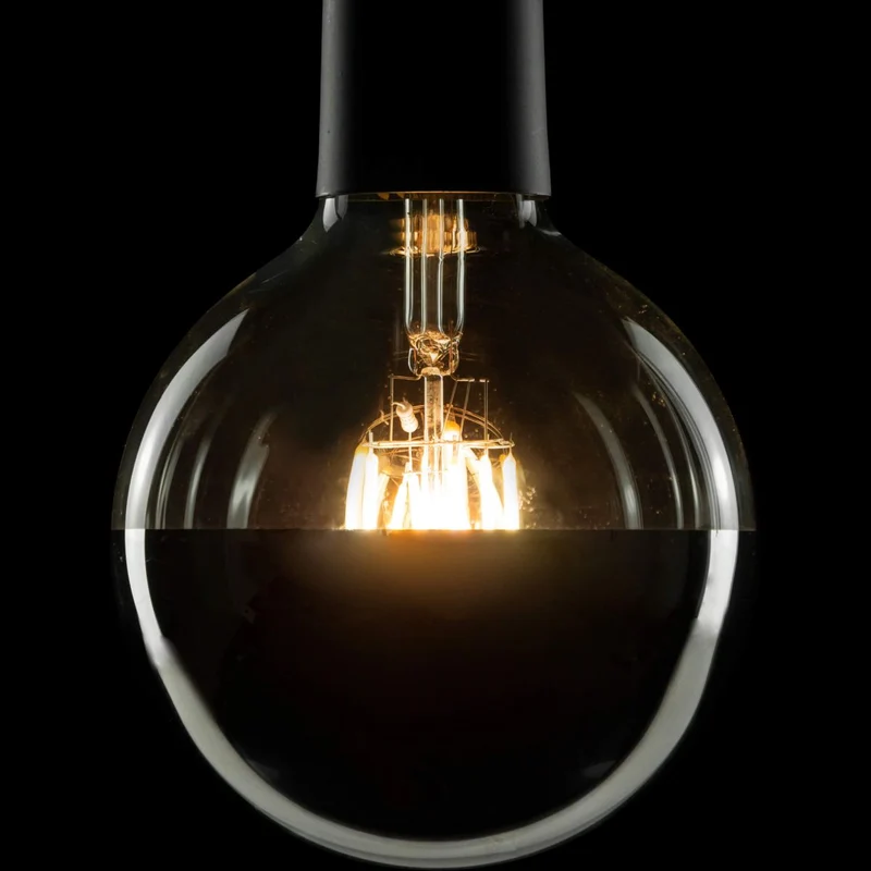 Segula Vintage LED Globe E27 G125 Mirror Head Silver - 550lm 2700K - Dimmable