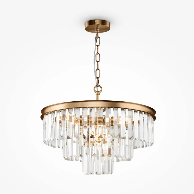 Lustre Laiton Et Verre Ancien