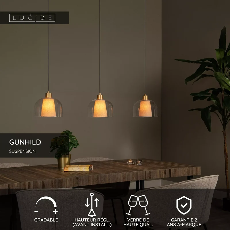 Luminaire Suspension Globe Transparent