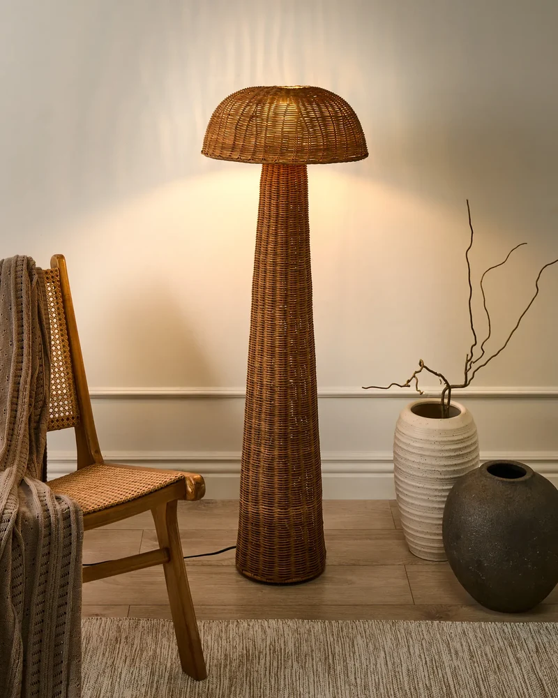 Lampadaire Abat Jour Rotin