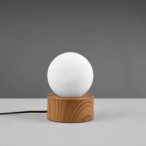 Lampe Chevet Bois Et Boule Blanche