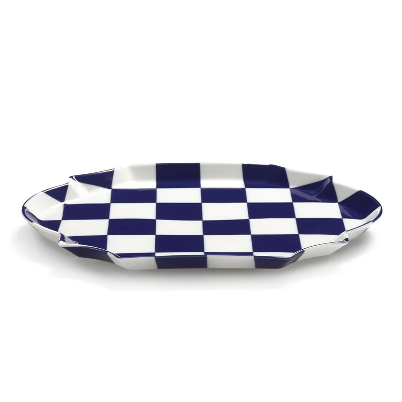Serax Les Objets Mouleversants White Blue Serving Plate