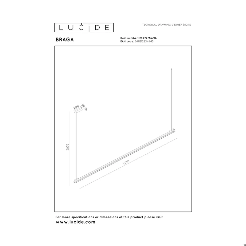 Lucide Braga Pendant Lamp