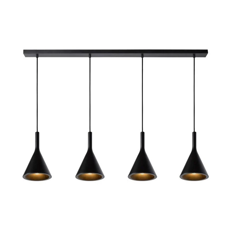 Lucide Gipsy 4-Light Pendant Lamp Black