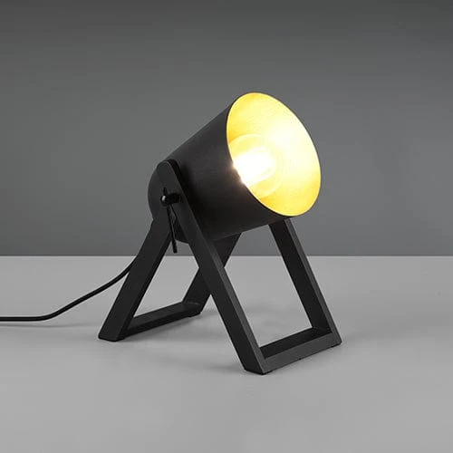 Lampe Sur Pied Noir Et Bois