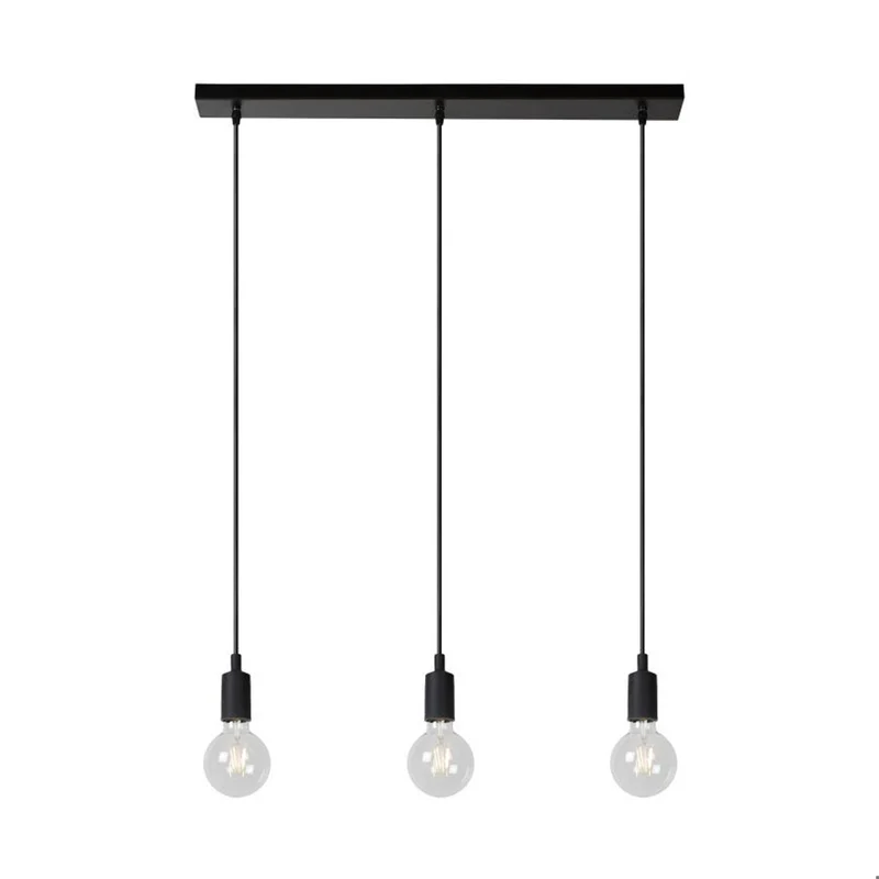 Lucide Fix 3-Light Pendant Lamp Black