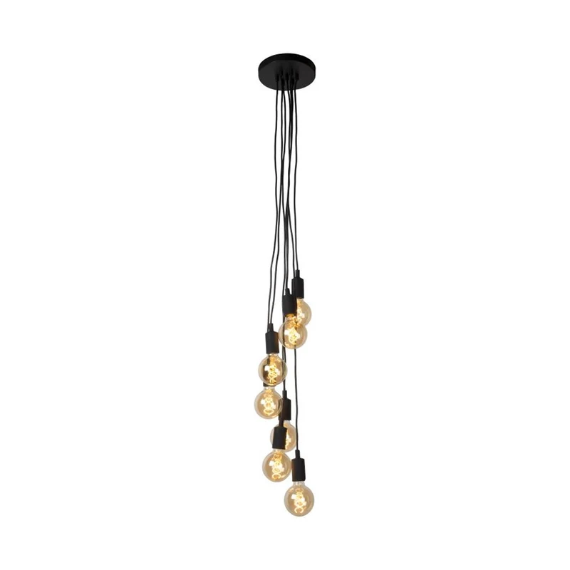 Lucide Fix 7-Light Pendant Lamp Black