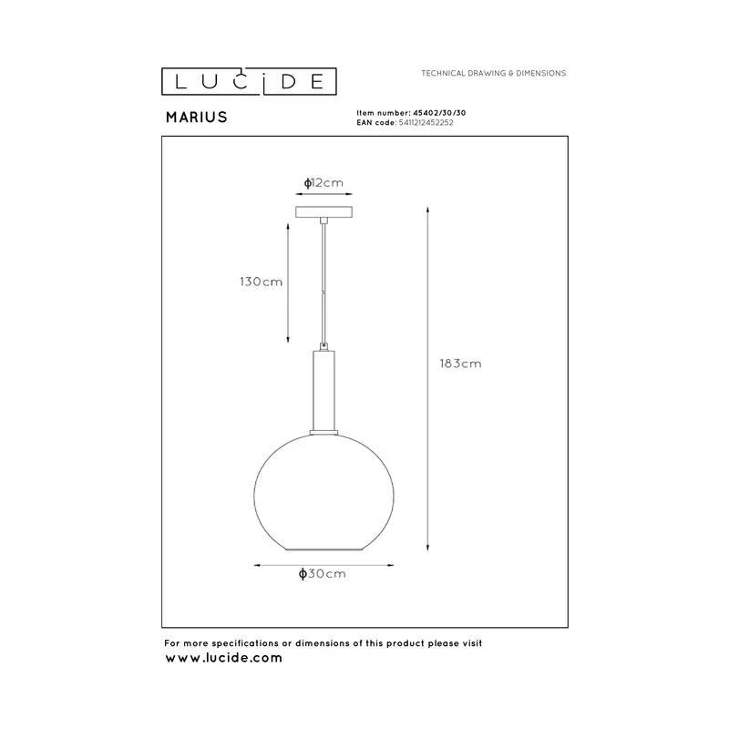 Lucide Marius Pendant Lamp
