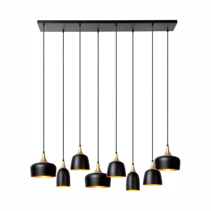 Lucide Chayanne 8-Light Pendant Lamp Black