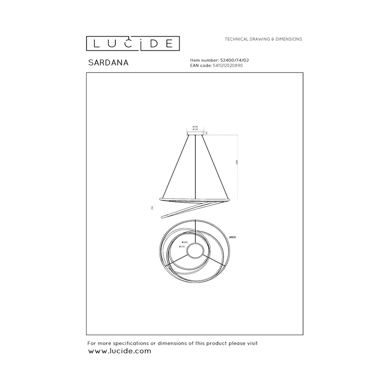 Lucide Sardana Pendant Lamp