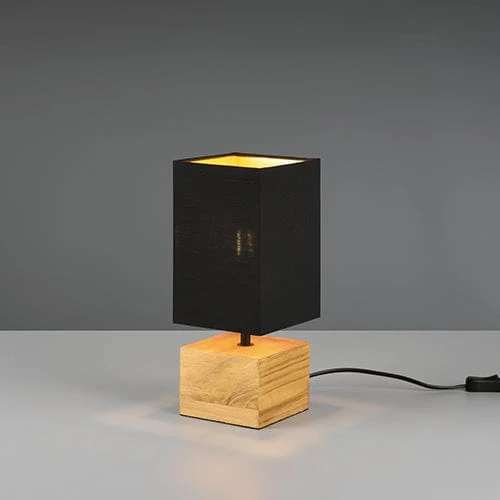 Lampe A Poser Bois Et Noir