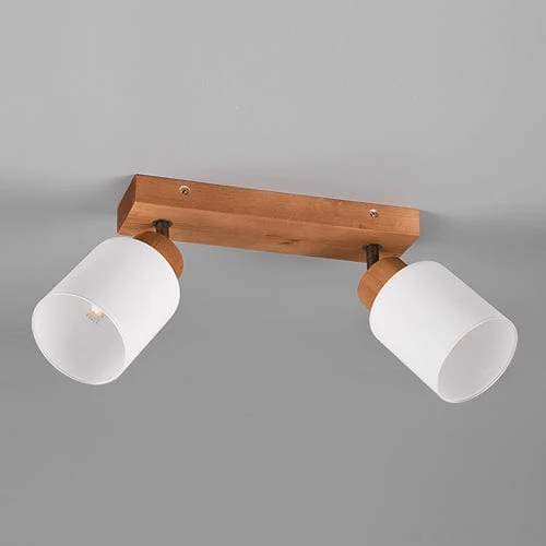 Plafonnier Spot Blanc Et Bois
