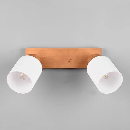 Plafonnier Spot Blanc Et Bois