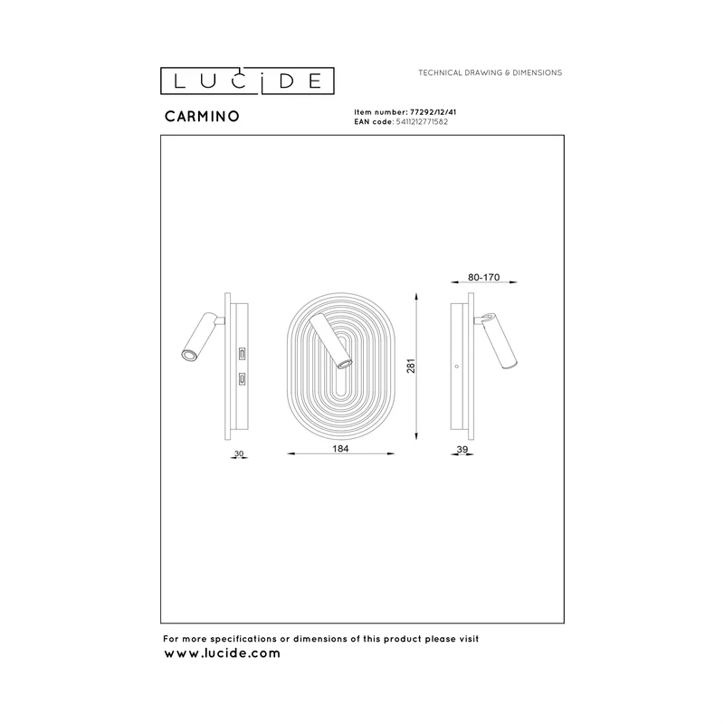 Lucide Carmino Wall Lamp