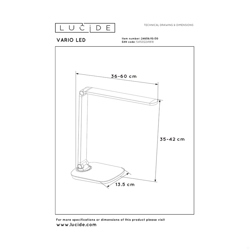 Lucide Vario Led Desk Lamp