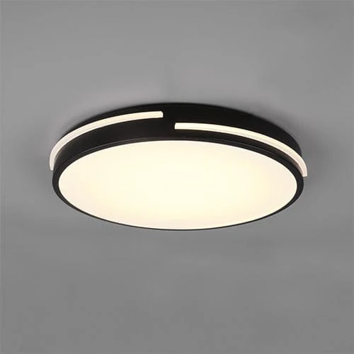 Plafonnier Led Noir Rond