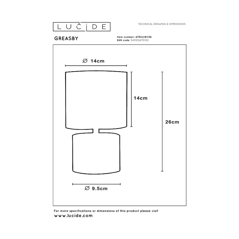 Lucide Greasby Table Lamp