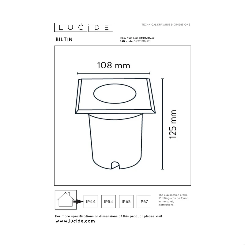 Lucide Biltin Outdoor Ground Spot