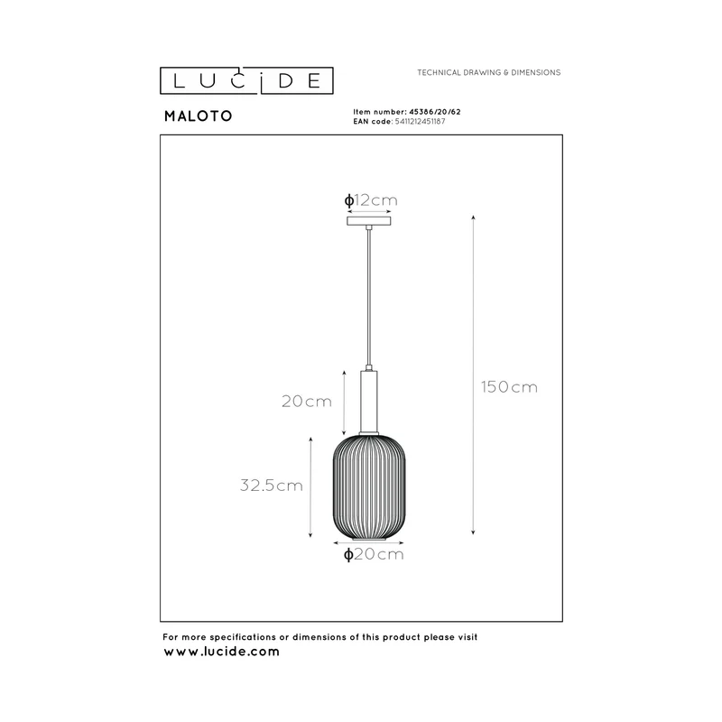 Lucide Maloto Pendant Lamp