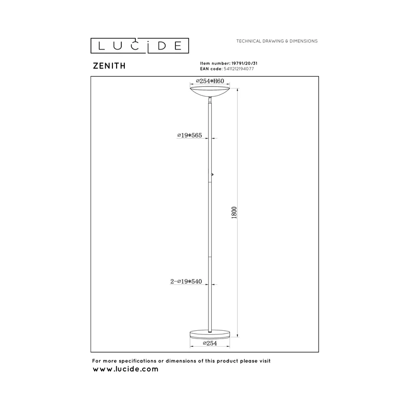 Lucide Zenith Floor Lamp