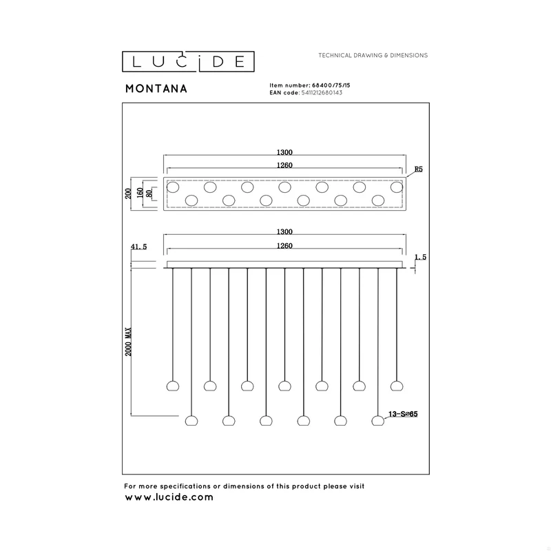 Lucide Montana Pendant Lamp