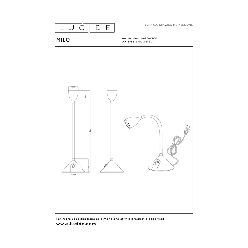 Lucide Milo Desk Lamp