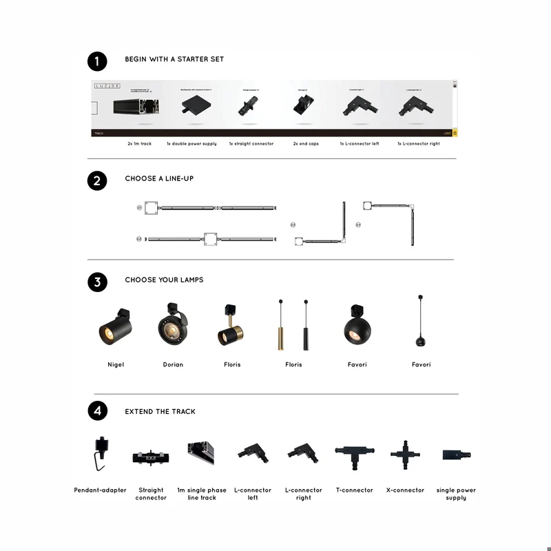 Lucide Track Dorian Railspot 1-Phase Track System