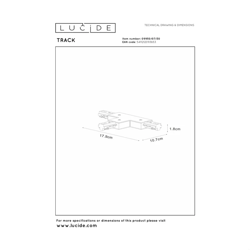 Lucide Track T-Koppelstuk B 1-Phase Track System
