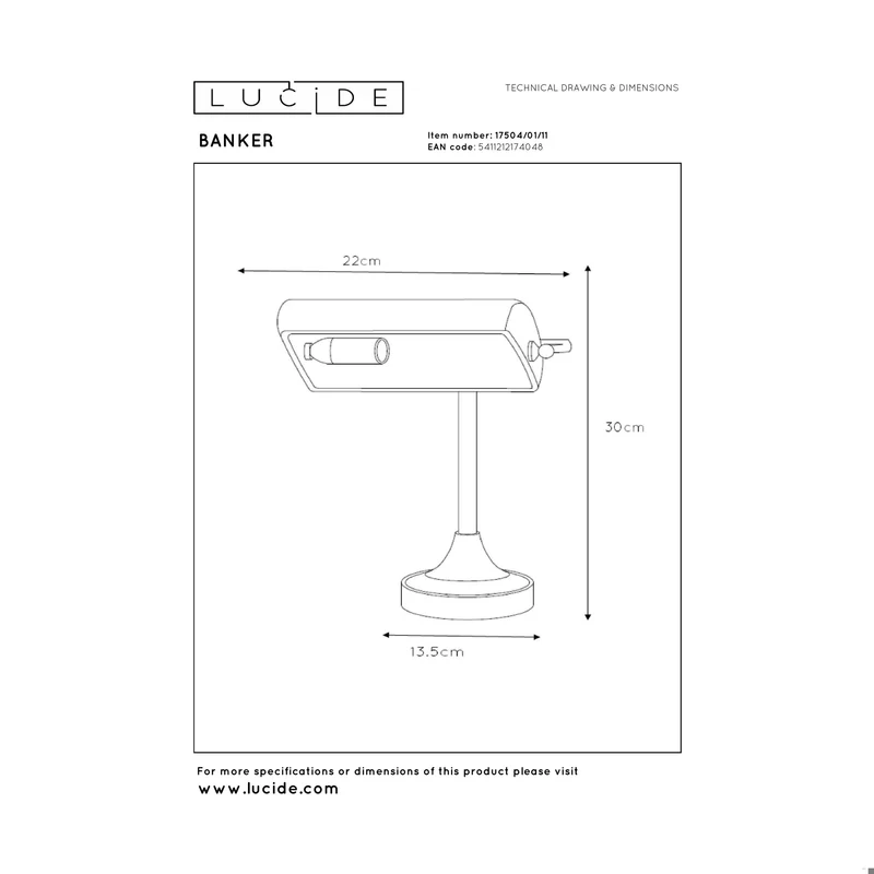 Lucide Banker Desk Lamp
