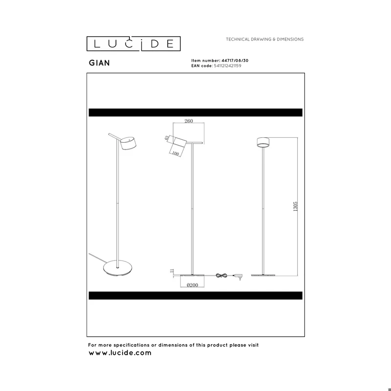 Lucide Gian Floor Lamp