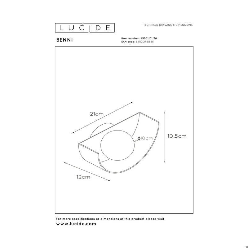 Lucide Benni Wall Lamp